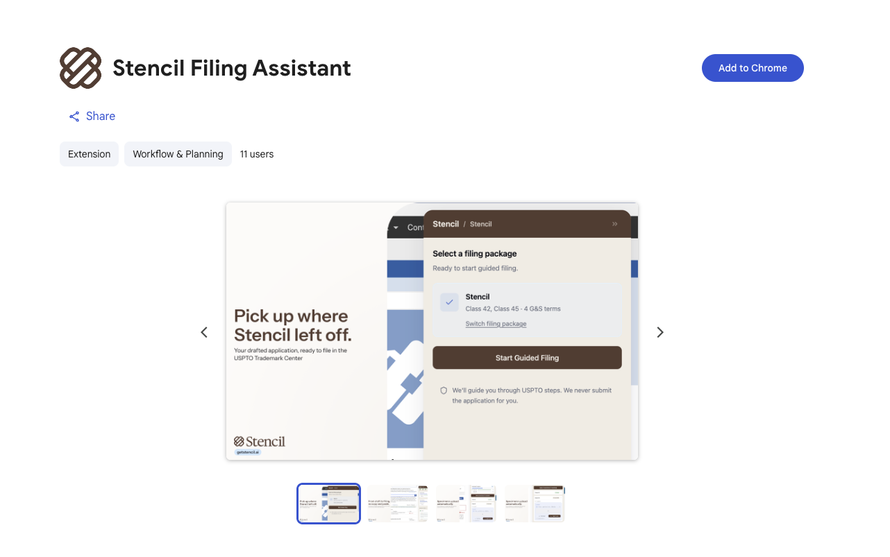 Stencil Filing Assistant on the Chrome Web Store